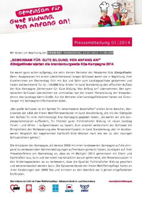 Pressemitteilung 01 / 2014