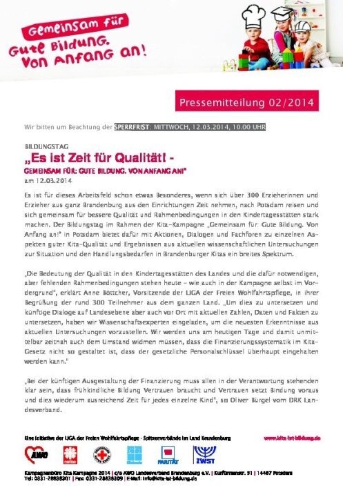 Pressemitteilung 02 / 2014