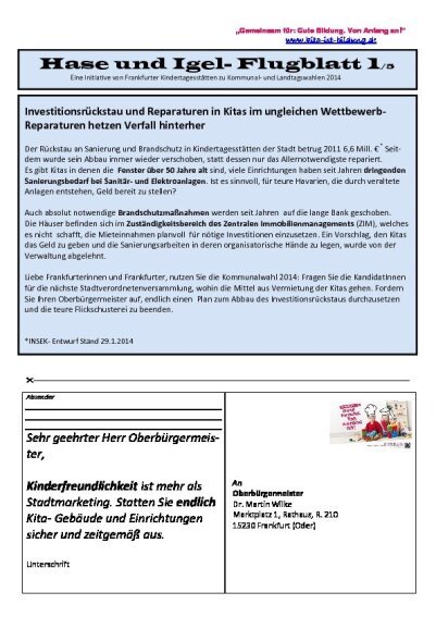 Hase und Igel - Flugblatt 1/5 [PDF]