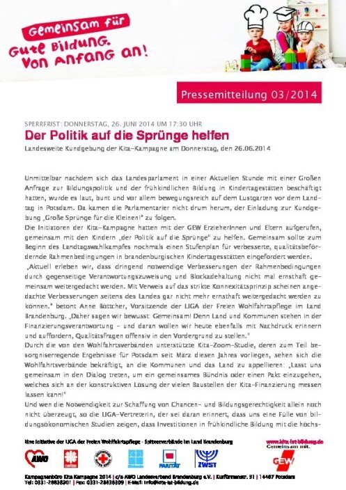 Pressemitteilung 03 / 2014