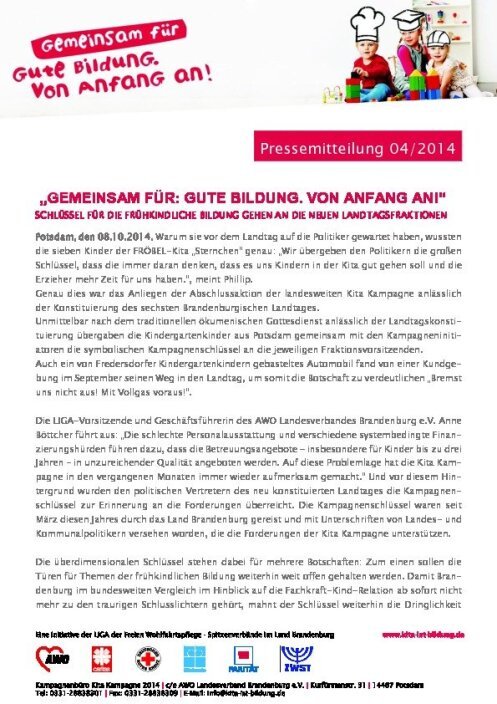 Pressemitteilung 04 / 2014